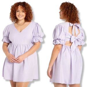 NWT Eloquii Bow Back Dress In Lavander